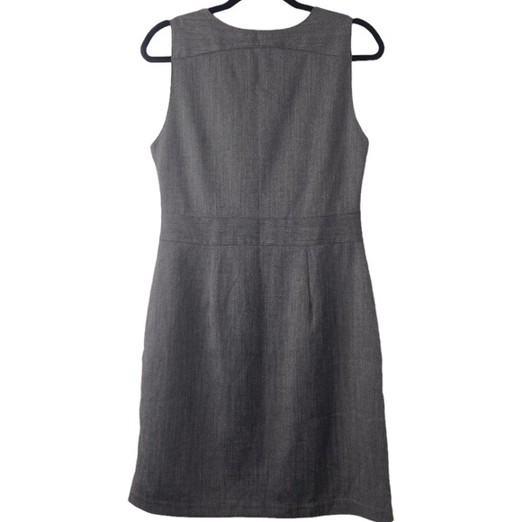 GAP Dark Gray Sleeveless V-Neck Sheath Dress Fully Lined With Pockets EUC Size 8 - Picture 2 of 10